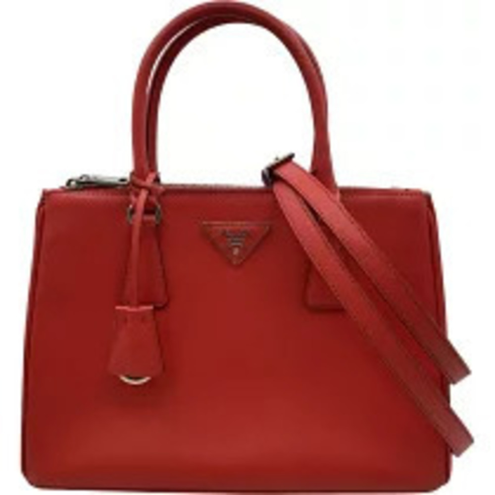 Prada Galleria Handbag Red Saffiano Leather Shoulder Bag